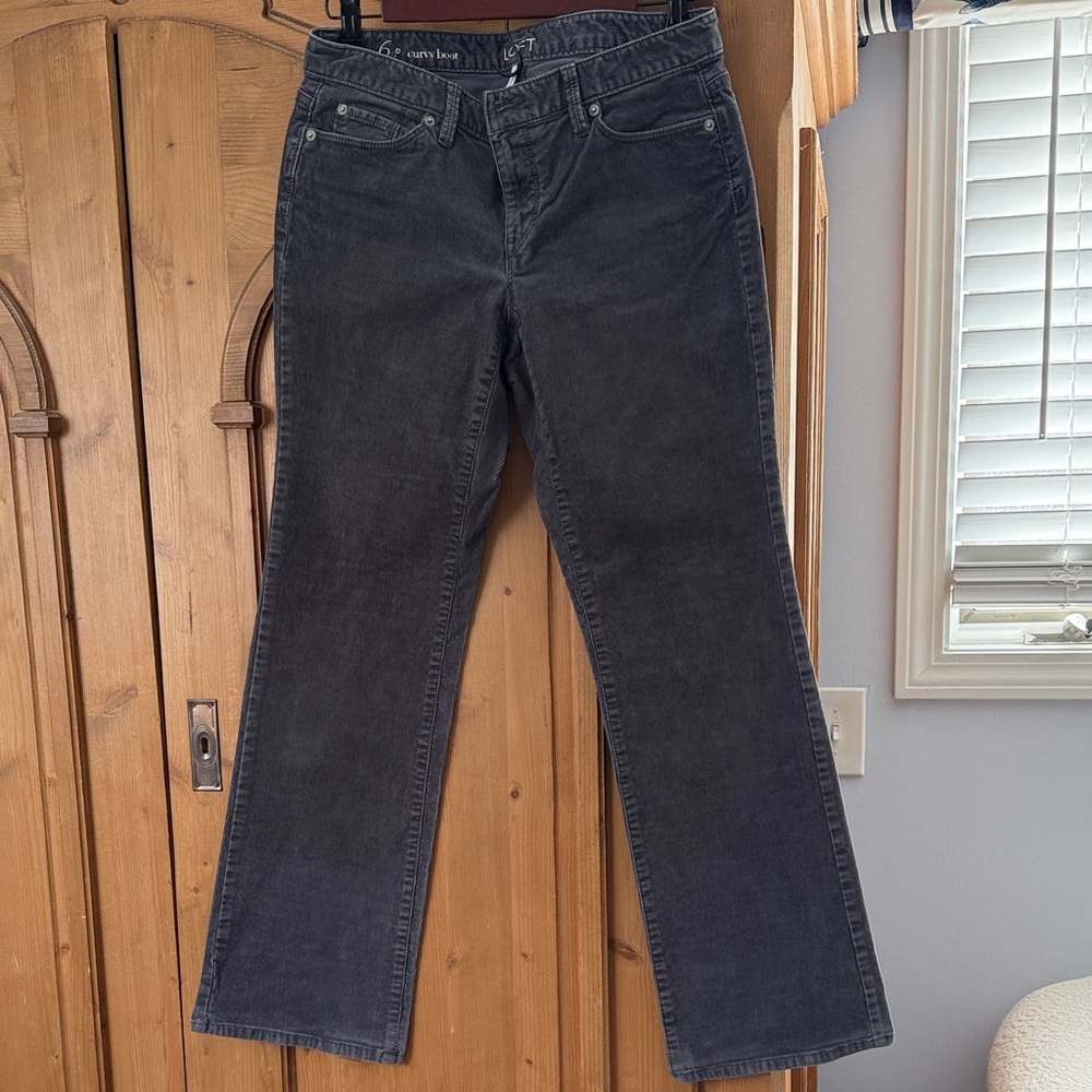 LOFT Dark Gray Straight Leg Jeans